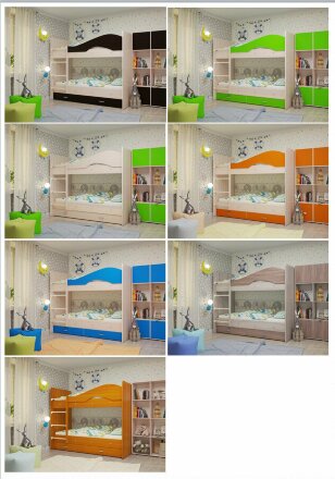 Кровать детская двухъярусная Мая Синий 