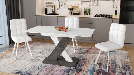 Стол обеденный раскладной Люксембург, тип 1 (ателье темный) 