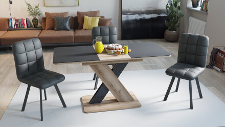 Стол обеденный раскладной Люксембург, тип 1 (серый) 