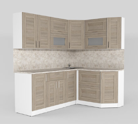 Кухонный гарнитур Лира мега прайм, 200х150 см  