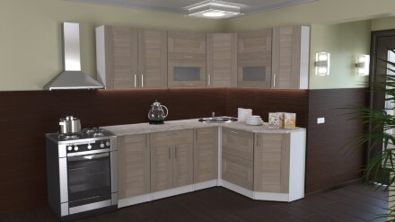 Кухонный гарнитур Лира мега прайм, 200х150 см  